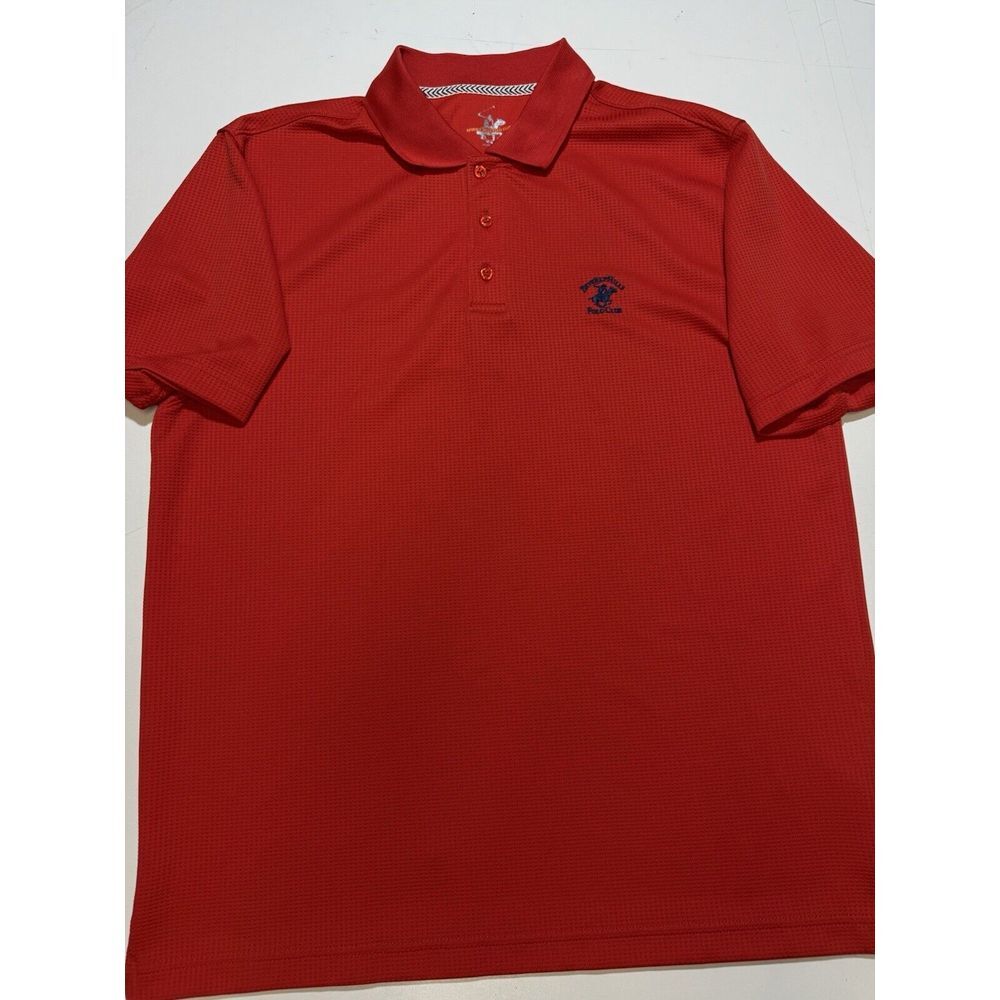 Beverly Hills Polo Club Golf Polo Shirt Performance Athletic‎ Red